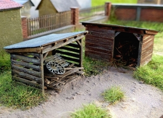 2x Wooden shed 1:87 (kit)